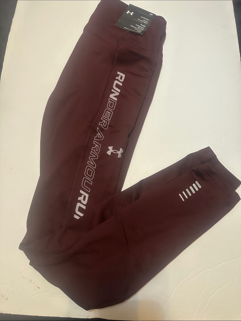 Under Armour NEW w/tag COMPRESSION High Rise Maroon Legging Tights Sz SMALL